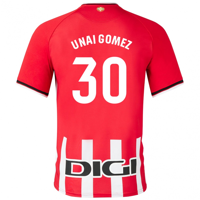 Niño Camiseta Unai Gómez #30 Rojo 1ª Equipación 2023/24 La Camisa Perú