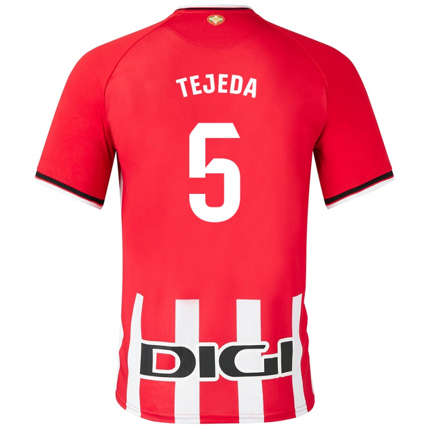 Niño Camiseta Diego Tejeda #5 Rojo 1ª Equipación 2023/24 La Camisa Perú