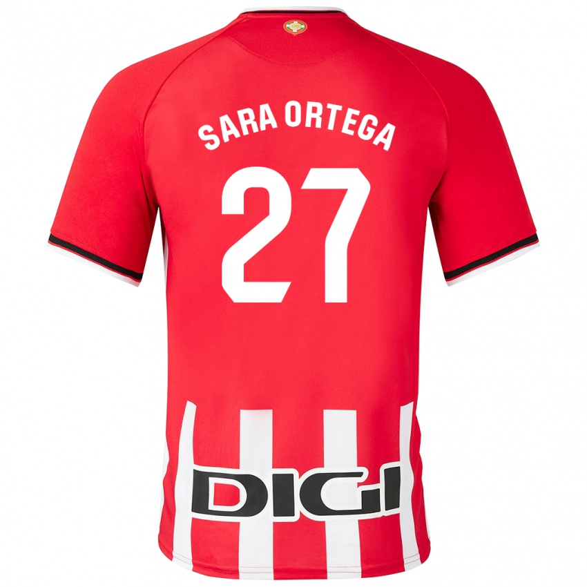 Niño Camiseta Sara Ortega Ruiz #27 Rojo 1ª Equipación 2023/24 La Camisa Perú