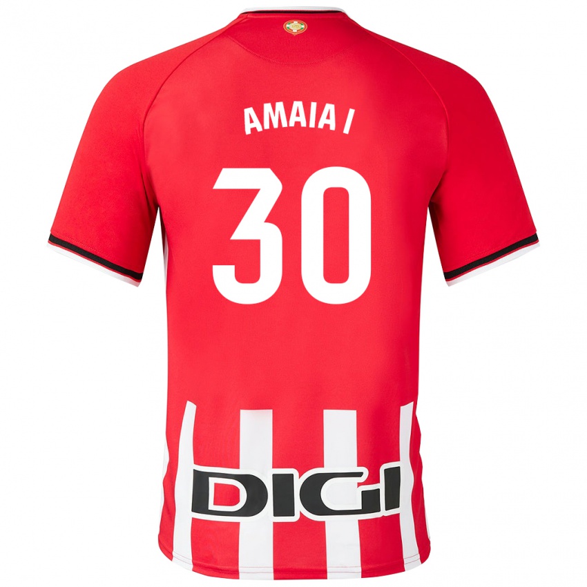 Niño Camiseta Amaia Iribarren Arteta #30 Rojo 1ª Equipación 2023/24 La Camisa Perú