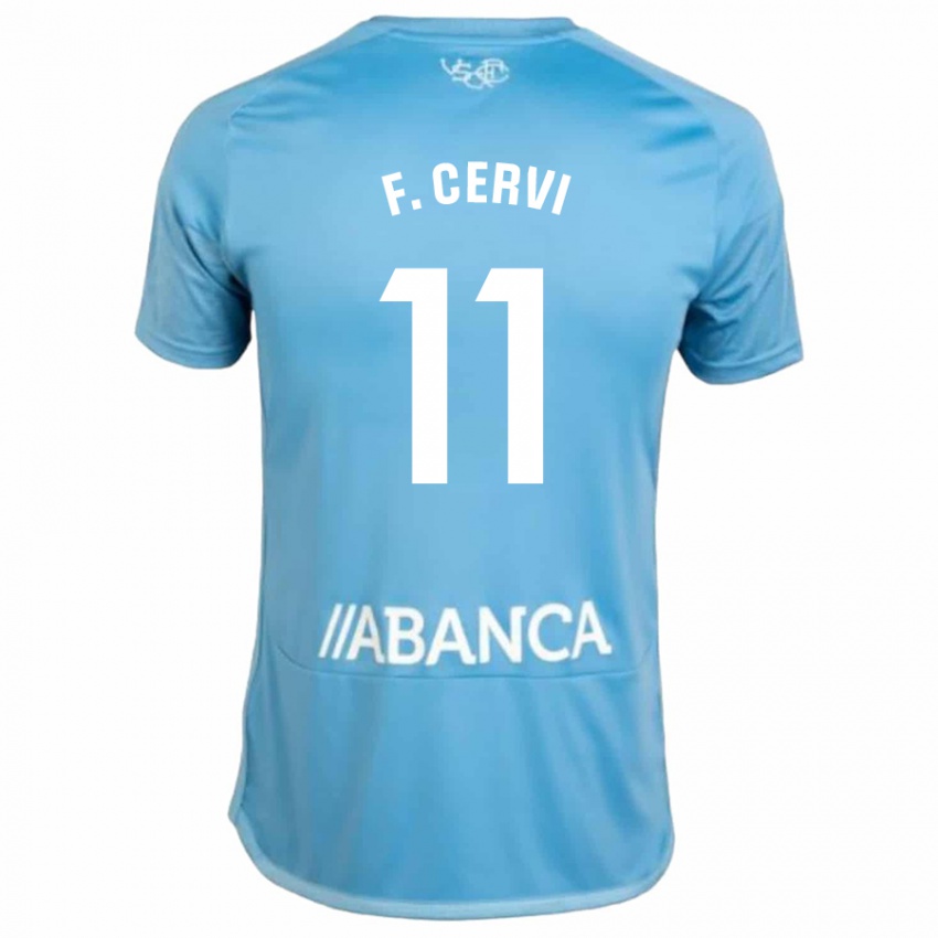 Niño Camiseta Franco Cervi #11 Azul 1ª Equipación 2023/24 La Camisa Perú