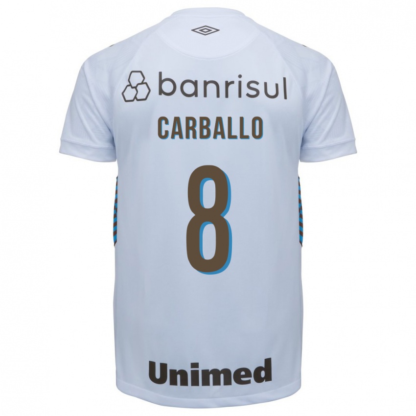 Niño Camiseta Felipe Carballo #8 Blanco 2ª Equipación 2023/24 La Camisa Perú