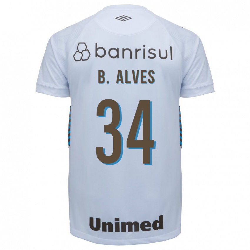 Niño Camiseta Bruno Alves #34 Blanco 2ª Equipación 2023/24 La Camisa Perú