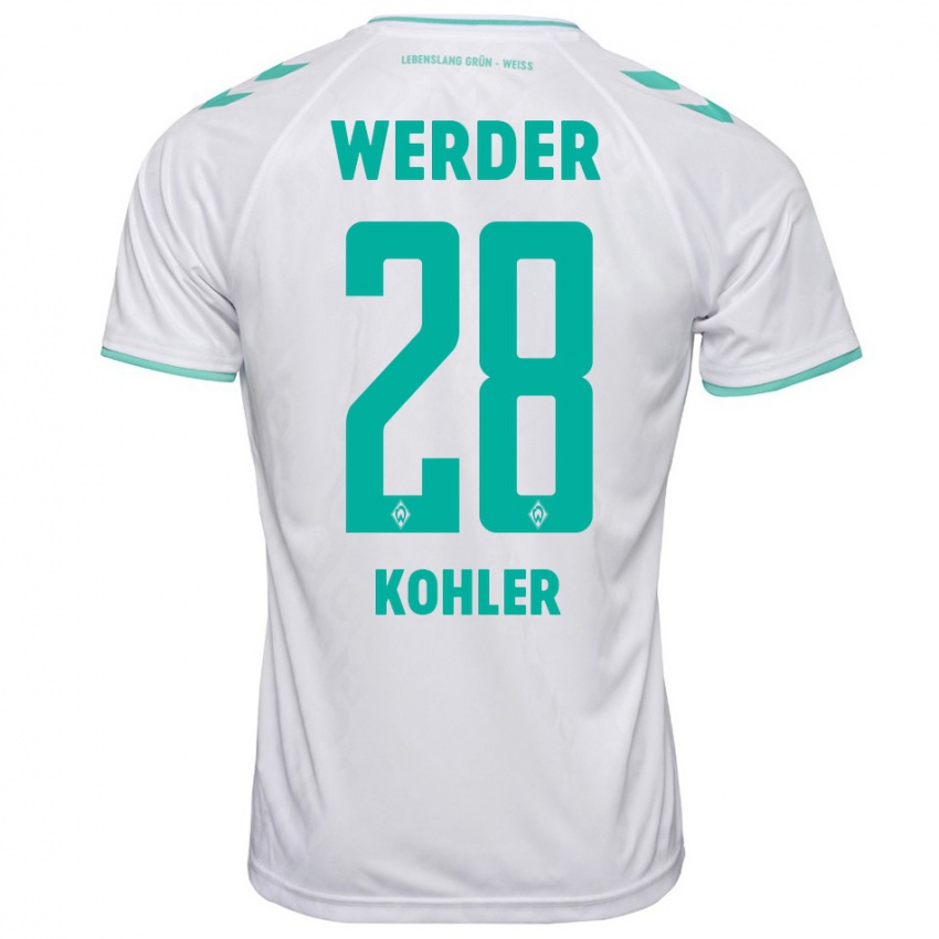 Niño Camiseta Ethan Kohler #28 Blanco 2ª Equipación 2023/24 La Camisa Perú