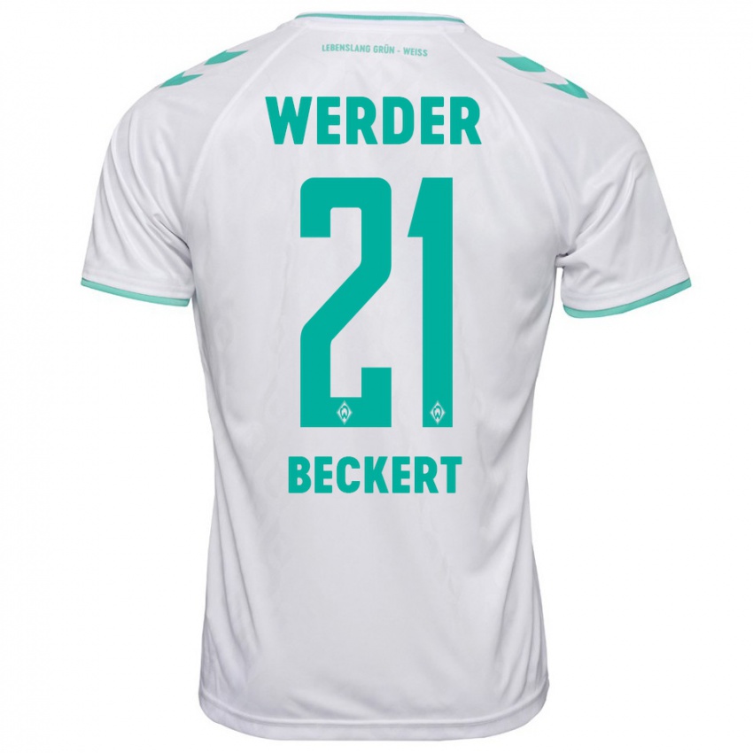 Niño Camiseta Jonathan Beckert #21 Blanco 2ª Equipación 2023/24 La Camisa Perú