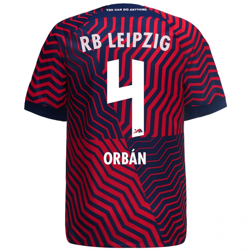 Niño Camiseta Willi Orban #4 Azul Rojo 2ª Equipación 2023/24 La Camisa Perú