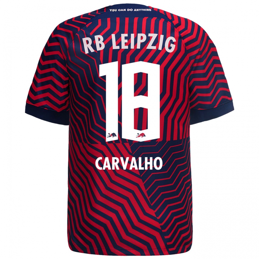 Niño Camiseta Fabio Carvalho #18 Azul Rojo 2ª Equipación 2023/24 La Camisa Perú