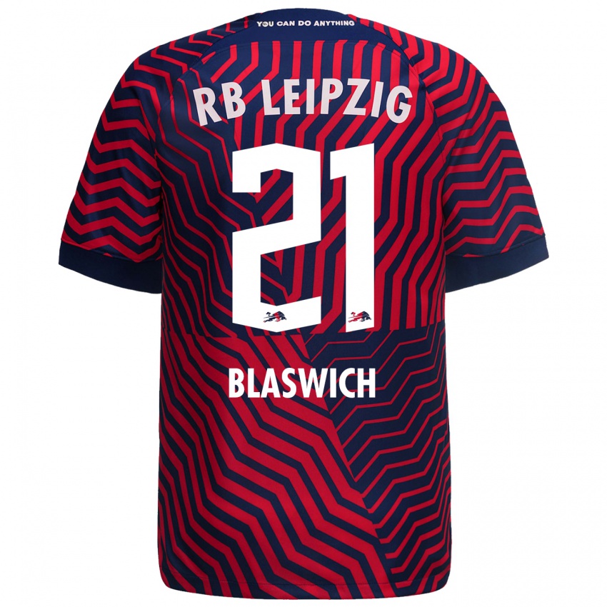 Niño Camiseta Janis Blaswich #21 Azul Rojo 2ª Equipación 2023/24 La Camisa Perú