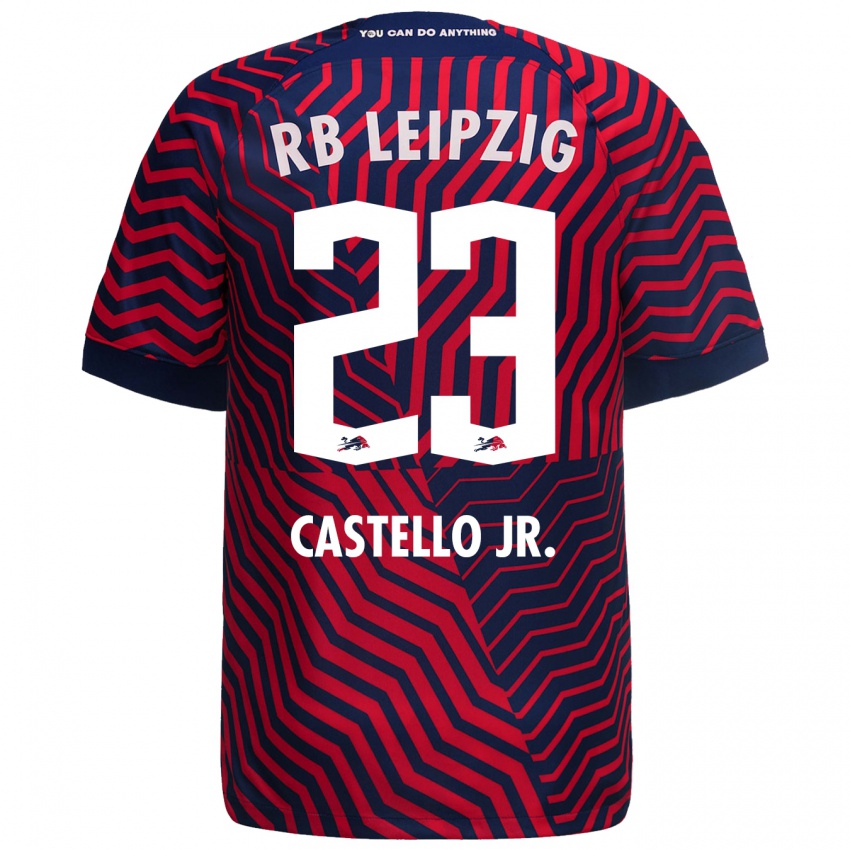 Niño Camiseta Castello Lukeba #23 Azul Rojo 2ª Equipación 2023/24 La Camisa Perú