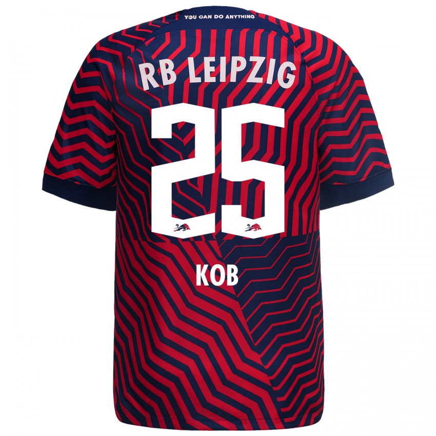 Niño Camiseta Leon Koß #25 Azul Rojo 2ª Equipación 2023/24 La Camisa Perú