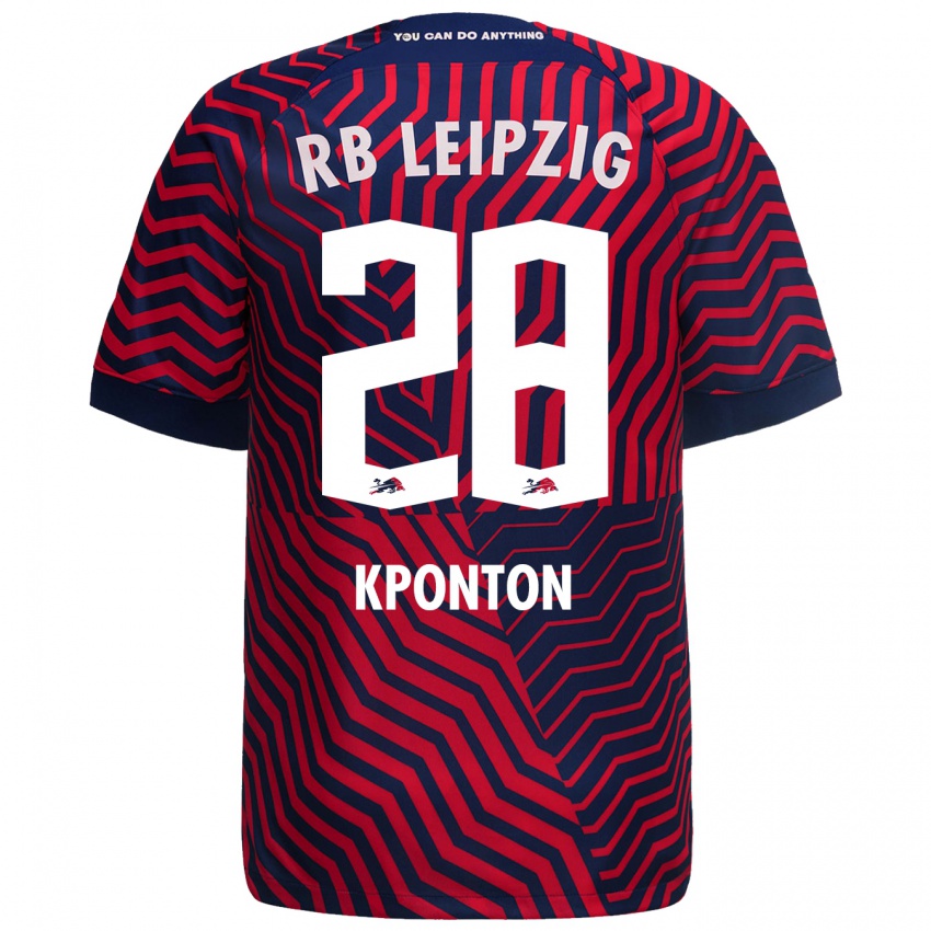 Niño Camiseta Marwan Kponton #28 Azul Rojo 2ª Equipación 2023/24 La Camisa Perú