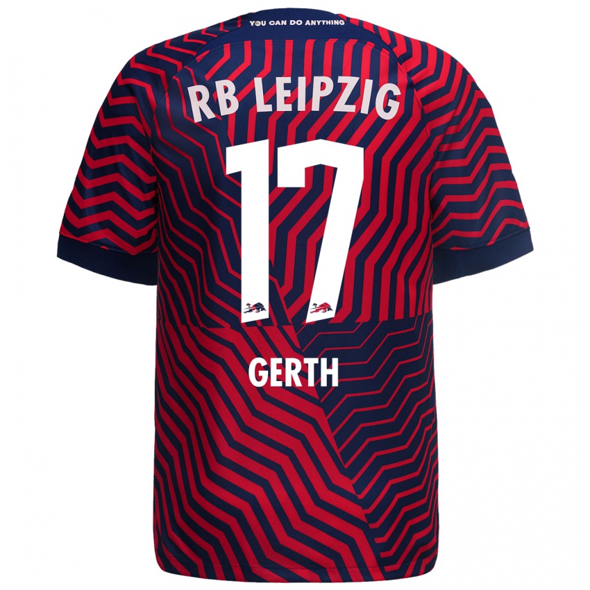 Niño Camiseta Amos Gerth #17 Azul Rojo 2ª Equipación 2023/24 La Camisa Perú