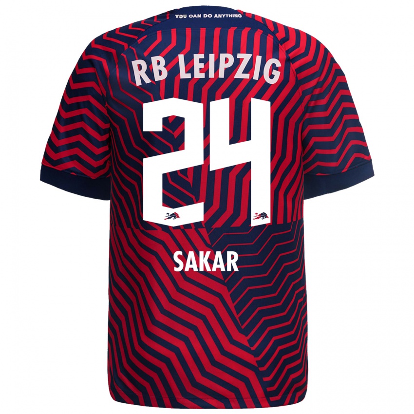 Niño Camiseta Fatma Sakar #24 Azul Rojo 2ª Equipación 2023/24 La Camisa Perú