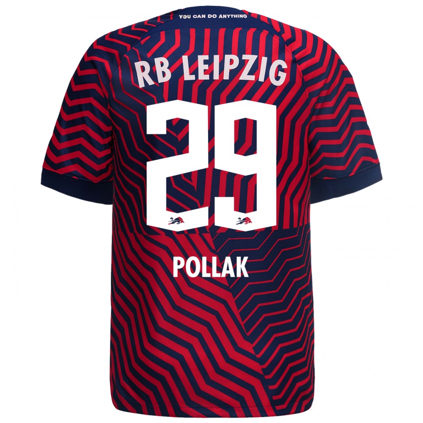 Niño Camiseta Julia Pollak #29 Azul Rojo 2ª Equipación 2023/24 La Camisa Perú