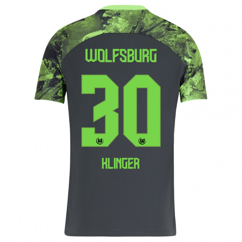 Niño Camiseta Niklas Klinger #30 Gris Oscuro 2ª Equipación 2023/24 La Camisa Perú