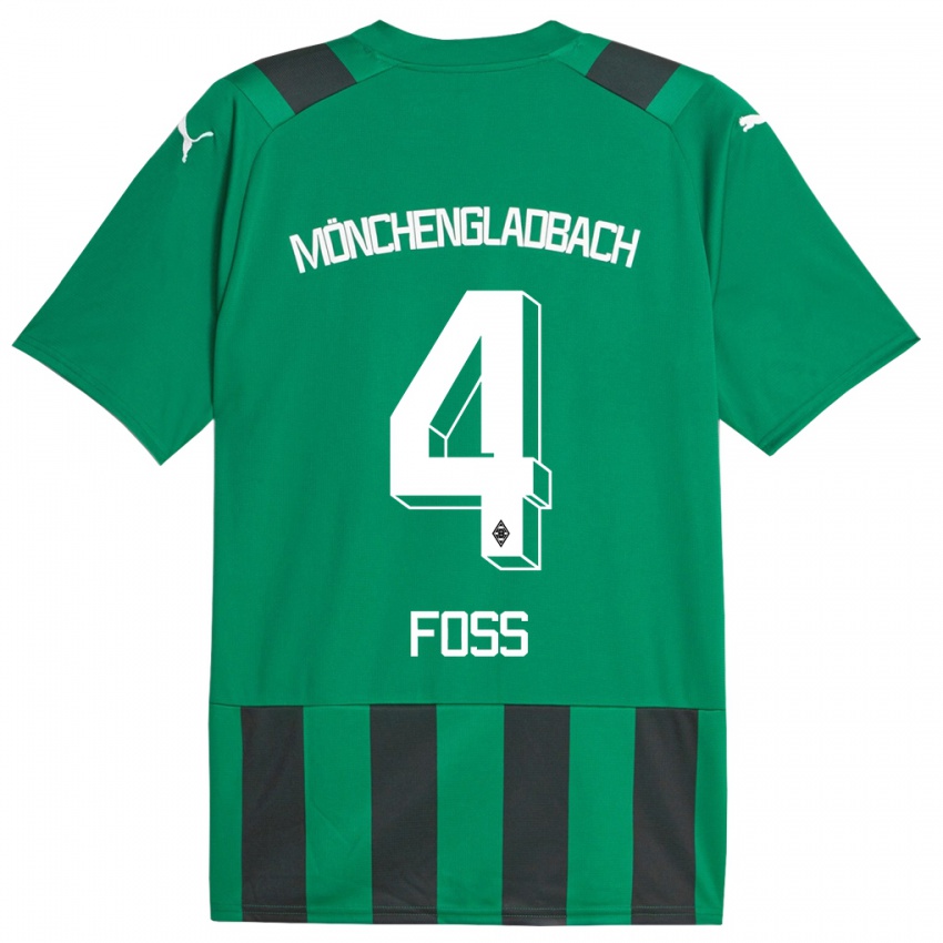 Niño Camiseta Jonathan Foss #4 Verde Negro 2ª Equipación 2023/24 La Camisa Perú