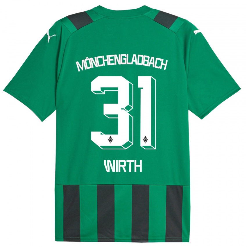 Niño Camiseta Linus Wirth #31 Verde Negro 2ª Equipación 2023/24 La Camisa Perú