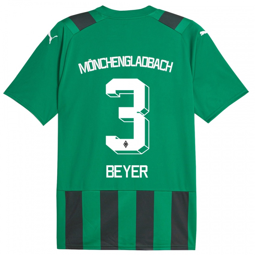 Niño Camiseta Pia Beyer #3 Verde Negro 2ª Equipación 2023/24 La Camisa Perú