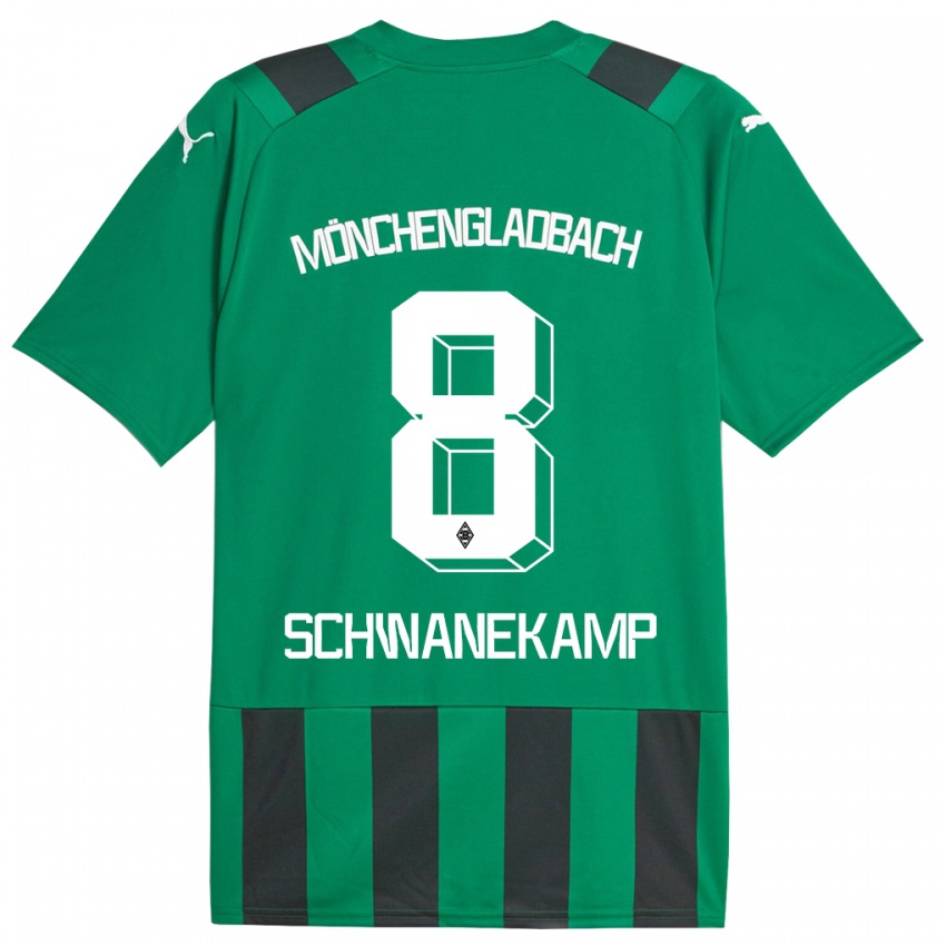 Niño Camiseta Jana Schwanekamp #8 Verde Negro 2ª Equipación 2023/24 La Camisa Perú