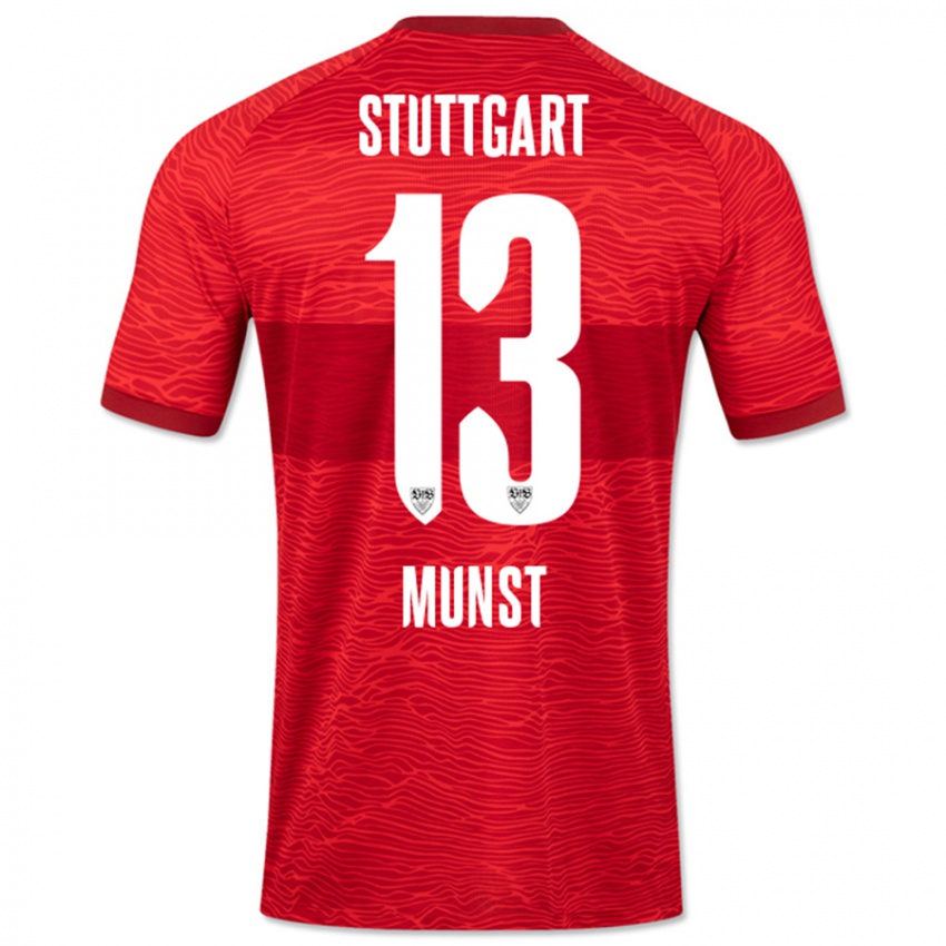 Niño Camiseta Leonhard Münst #13 Rojo 2ª Equipación 2023/24 La Camisa Perú