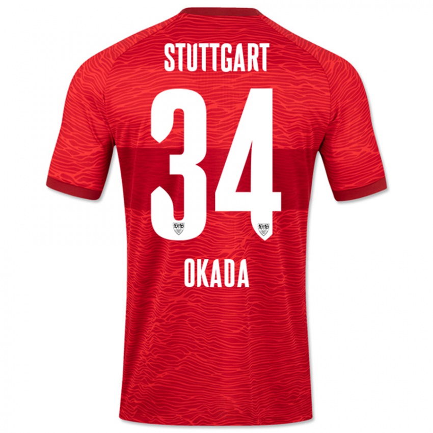 Niño Camiseta Rei Okada #34 Rojo 2ª Equipación 2023/24 La Camisa Perú