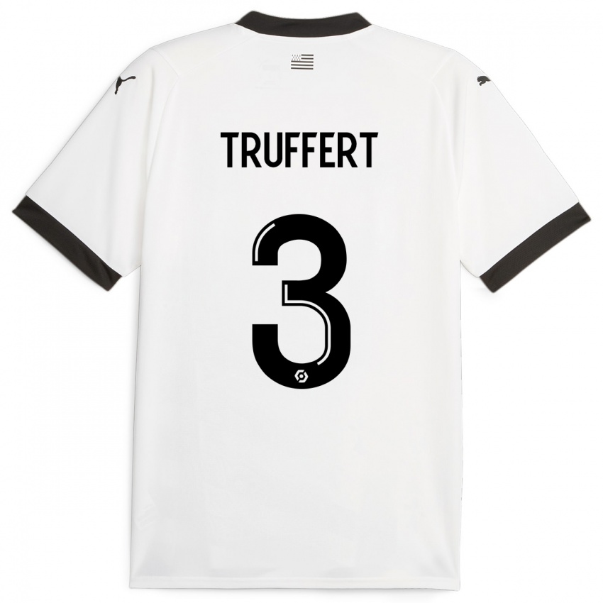 Niño Camiseta Adrien Truffert #3 Blanco 2ª Equipación 2023/24 La Camisa Perú