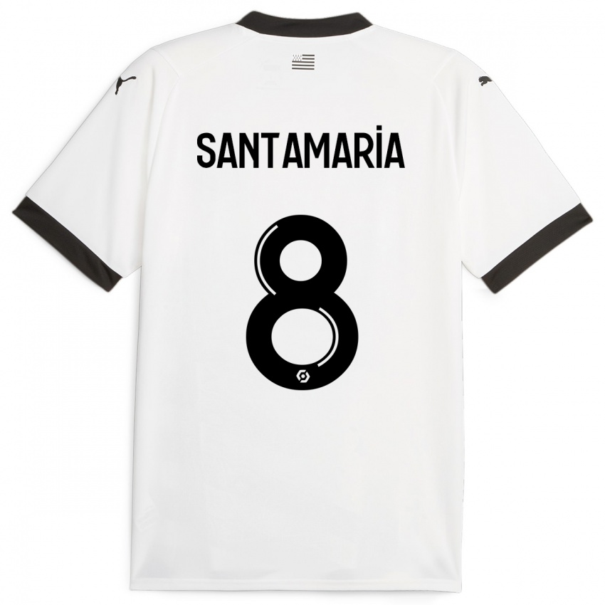 Niño Camiseta Baptiste Santamaria #8 Blanco 2ª Equipación 2023/24 La Camisa Perú