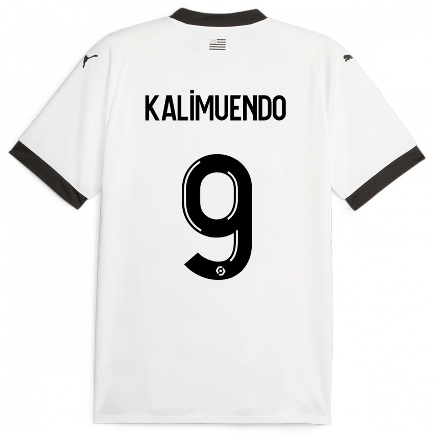 Niño Camiseta Arnaud Kalimuendo #9 Blanco 2ª Equipación 2023/24 La Camisa Perú