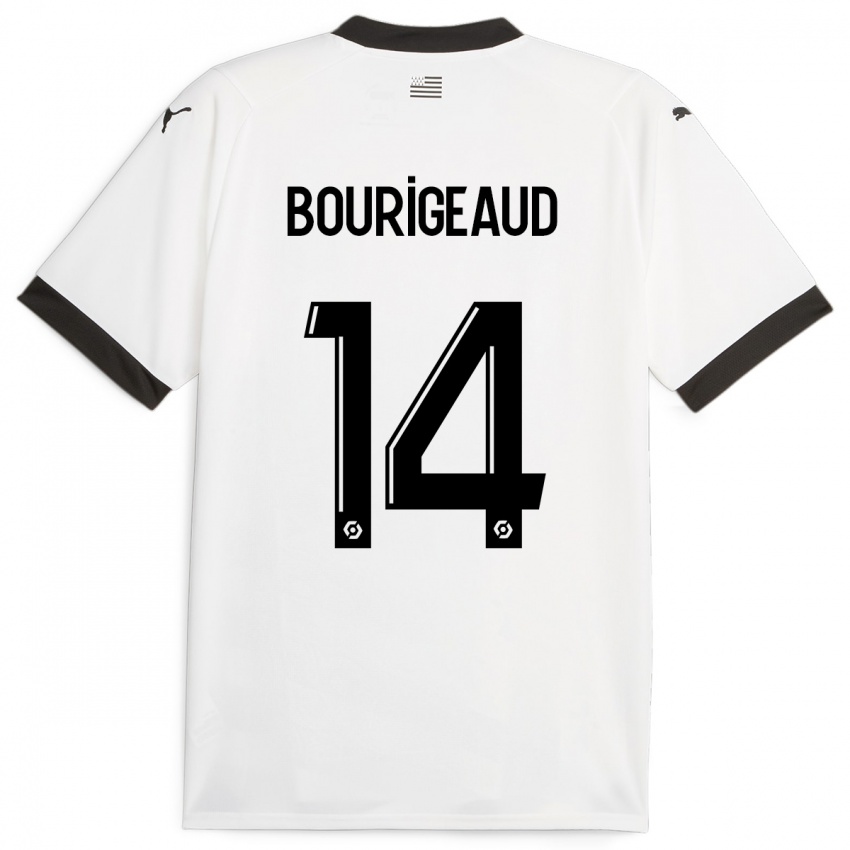 Niño Camiseta Benjamin Bourigeaud #14 Blanco 2ª Equipación 2023/24 La Camisa Perú