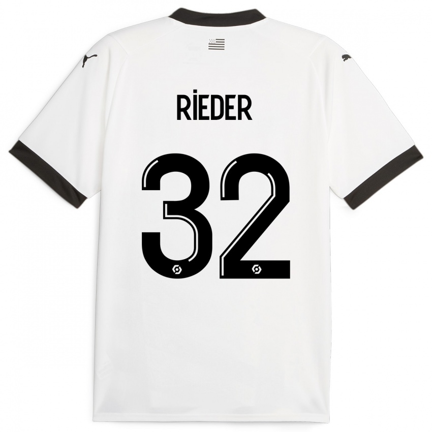 Niño Camiseta Fabian Rieder #32 Blanco 2ª Equipación 2023/24 La Camisa Perú