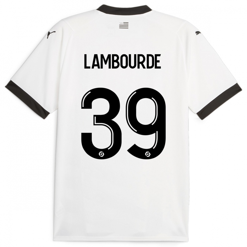 Niño Camiseta Mathis Lambourde #39 Blanco 2ª Equipación 2023/24 La Camisa Perú