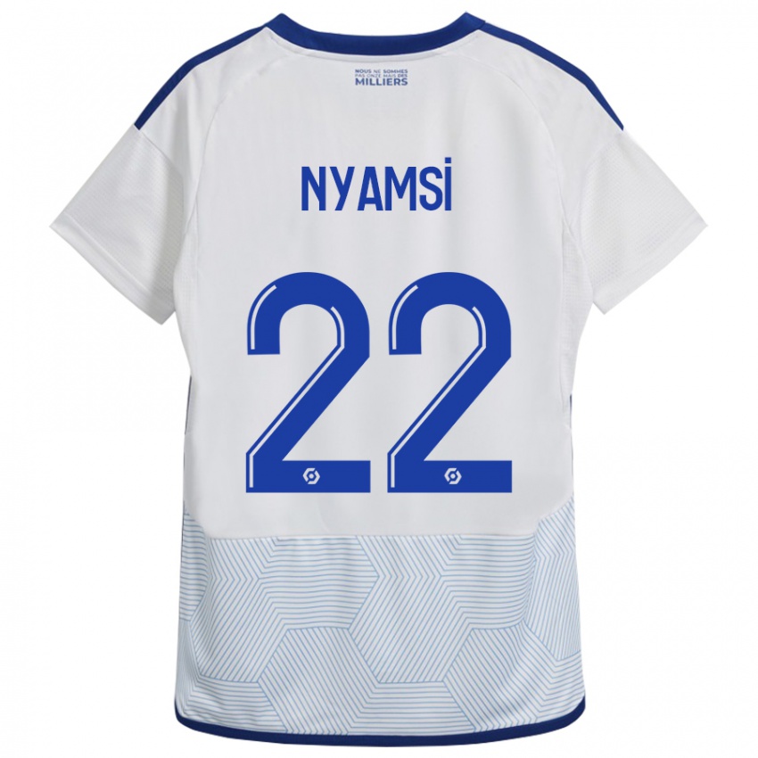 Niño Camiseta Gerzino Nyamsi #22 Blanco 2ª Equipación 2023/24 La Camisa Perú