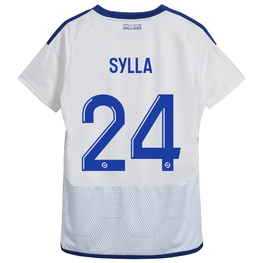 Niño Camiseta Abakar Sylla #24 Blanco 2ª Equipación 2023/24 La Camisa Perú