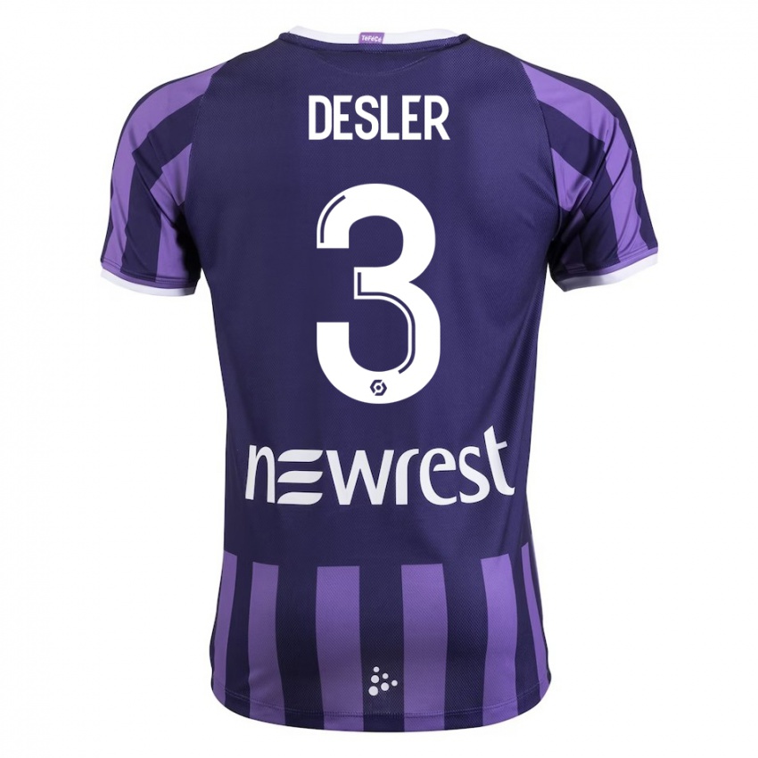 Niño Camiseta Mikkel Desler #3 Morado 2ª Equipación 2023/24 La Camisa Perú