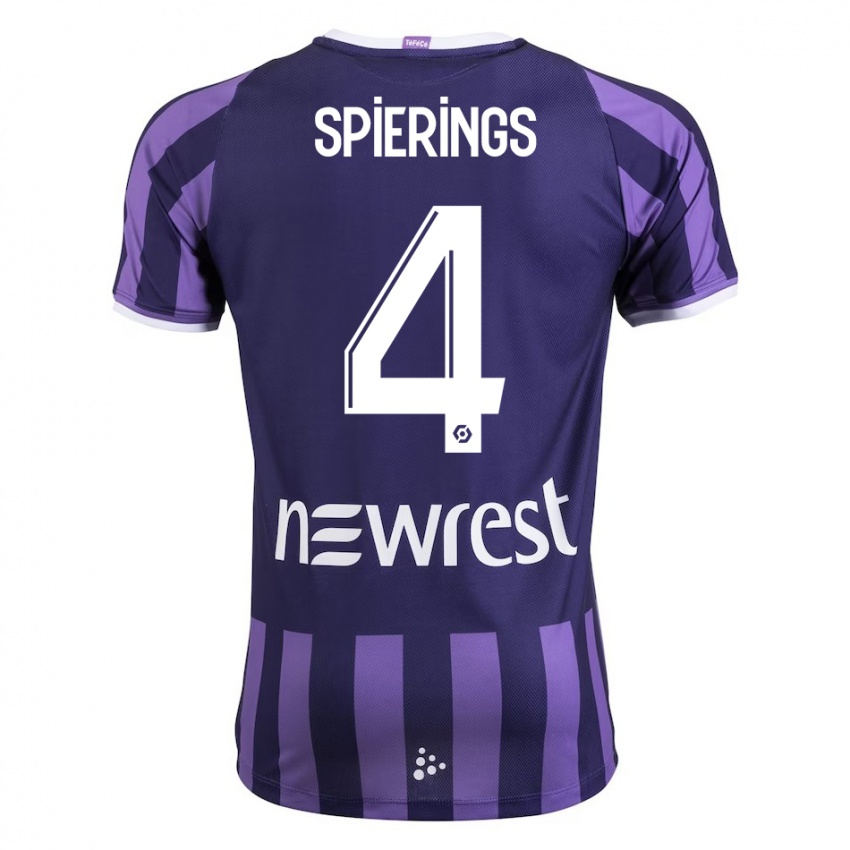 Niño Camiseta Stijn Spierings #4 Morado 2ª Equipación 2023/24 La Camisa Perú