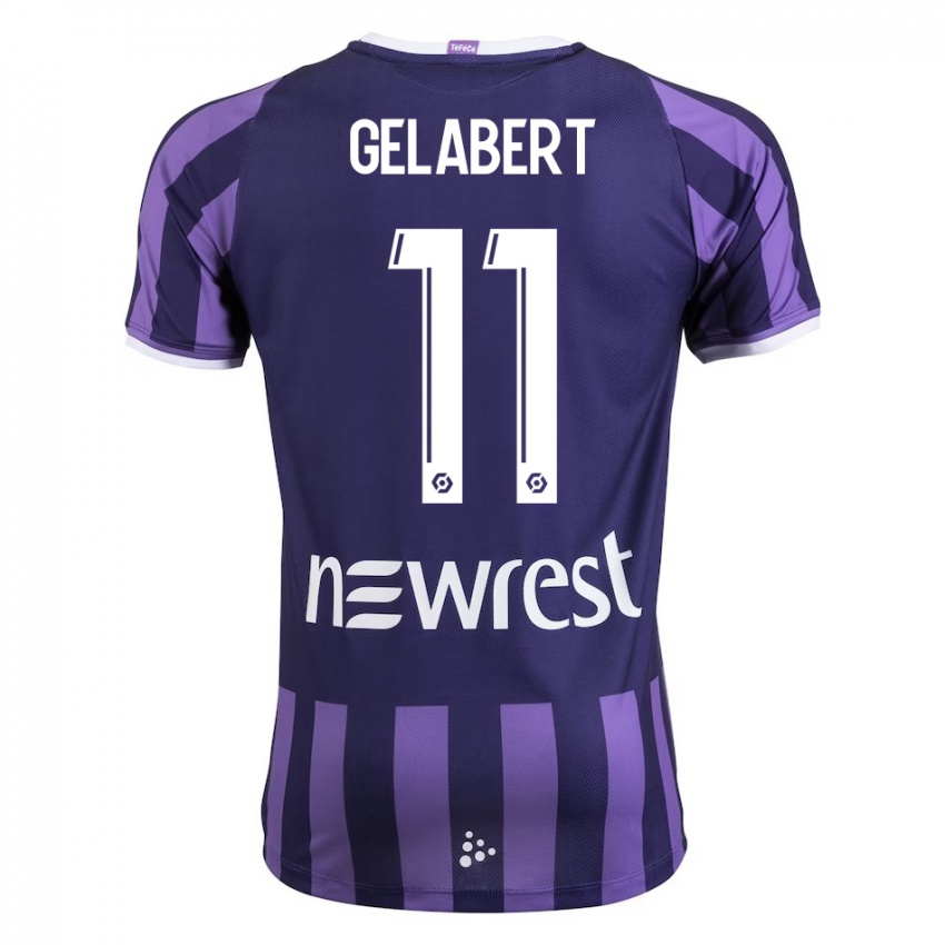 Niño Camiseta César Gelabert #11 Morado 2ª Equipación 2023/24 La Camisa Perú