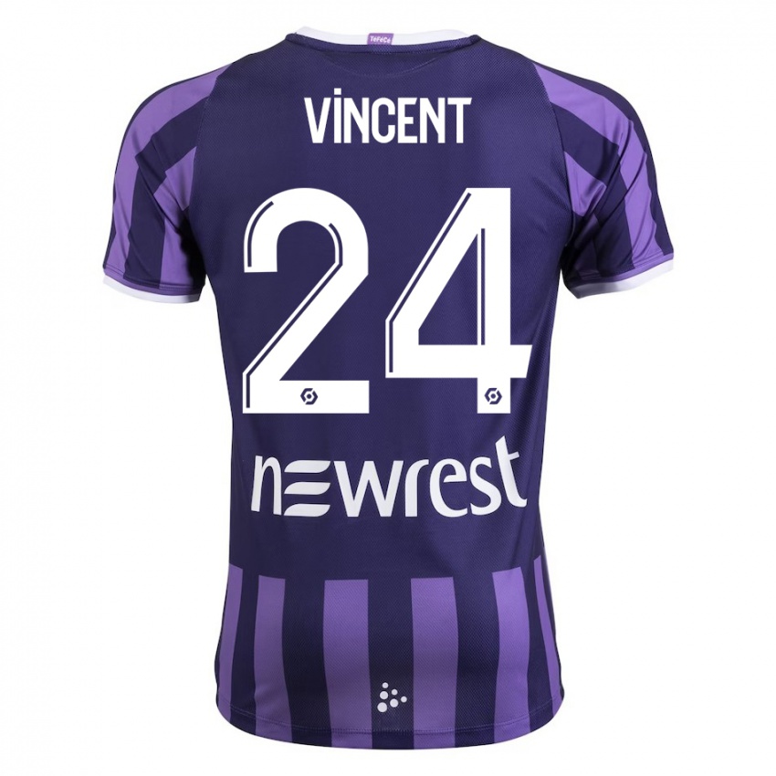 Niño Camiseta Magalie Vincent #24 Morado 2ª Equipación 2023/24 La Camisa Perú