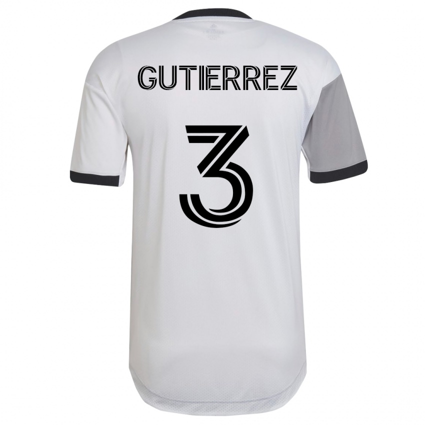 Niño Camiseta Cristián Gutiérrez #3 Blanco 2ª Equipación 2023/24 La Camisa Perú