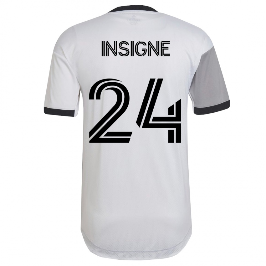Niño Camiseta Lorenzo Insigne #24 Blanco 2ª Equipación 2023/24 La Camisa Perú