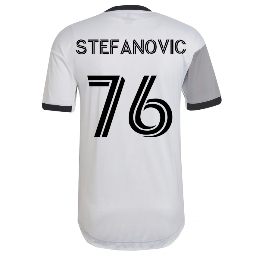 Niño Camiseta Lazar Stefanovic #76 Blanco 2ª Equipación 2023/24 La Camisa Perú