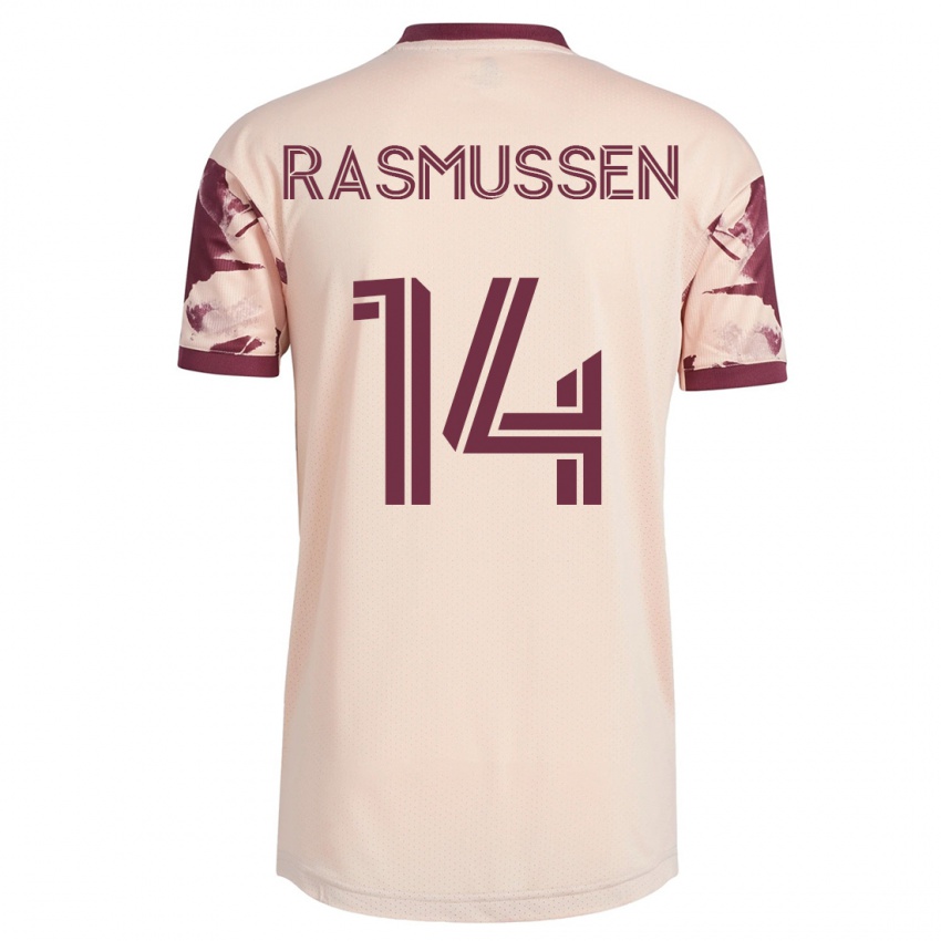 Niño Camiseta Justin Rasmussen #14 Blanquecino 2ª Equipación 2023/24 La Camisa Perú