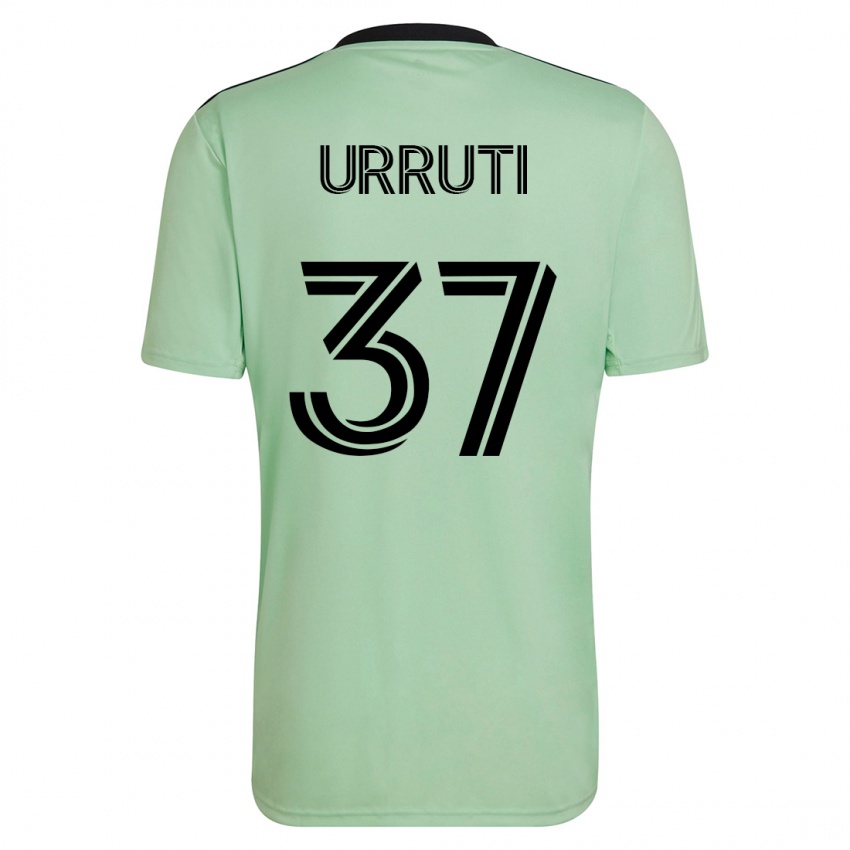 Niño Camiseta Maximiliano Urruti #37 Verde Claro 2ª Equipación 2023/24 La Camisa Perú