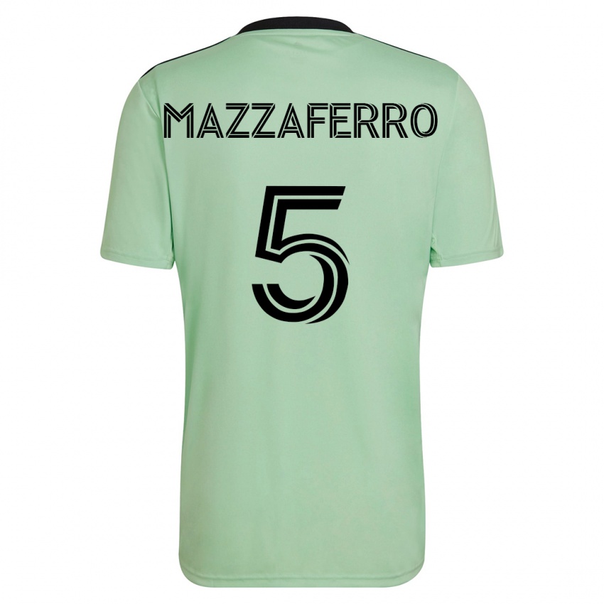 Niño Camiseta Salvatore Mazzaferro #5 Verde Claro 2ª Equipación 2023/24 La Camisa Perú
