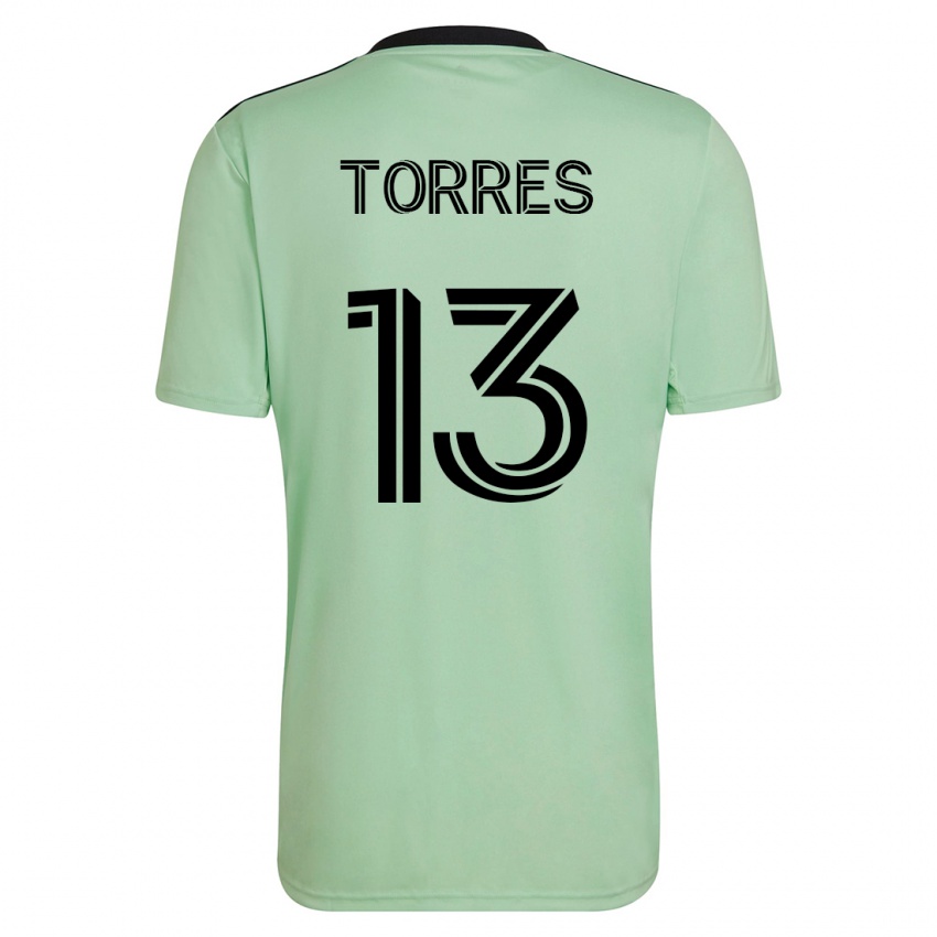 Niño Camiseta Leo Torres #13 Verde Claro 2ª Equipación 2023/24 La Camisa Perú
