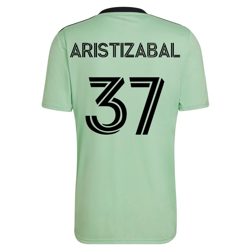 Niño Camiseta Nicolas Aristizabal #37 Verde Claro 2ª Equipación 2023/24 La Camisa Perú