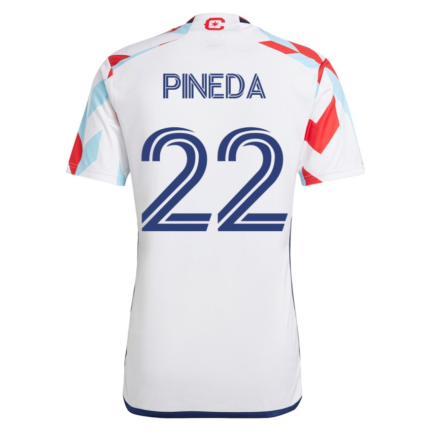 Niño Camiseta Mauricio Pineda #22 Blanco Azul 2ª Equipación 2023/24 La Camisa Perú
