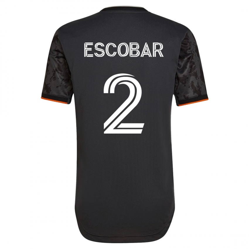 Niño Camiseta Franco Escobar #2 Negro 2ª Equipación 2023/24 La Camisa Perú