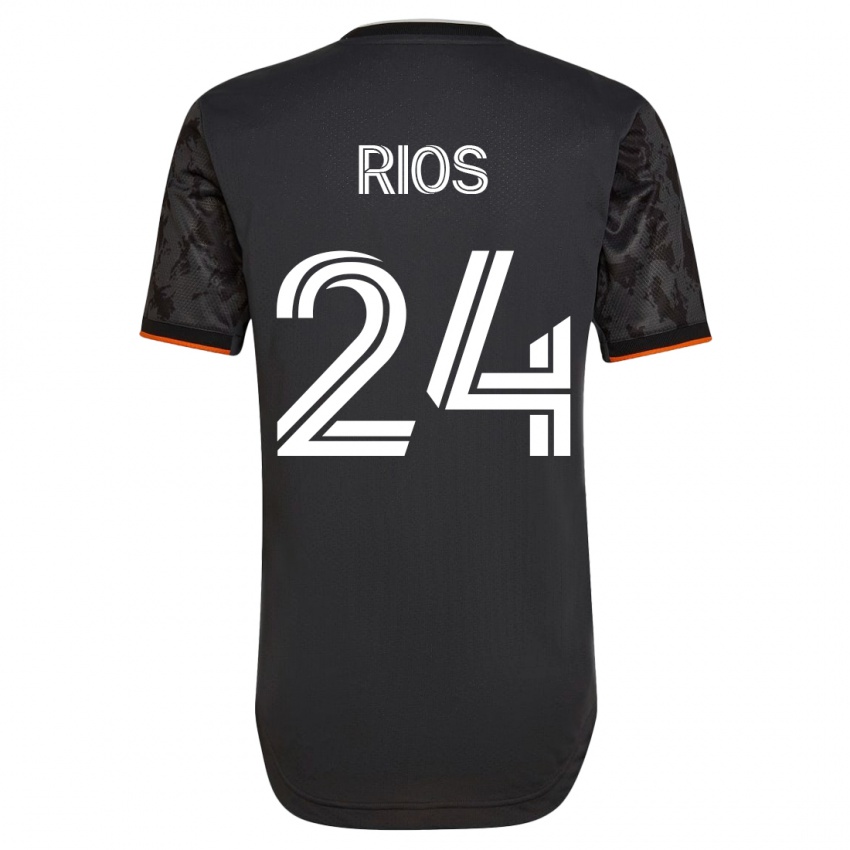 Niño Camiseta Paolo Ríos #24 Negro 2ª Equipación 2023/24 La Camisa Perú