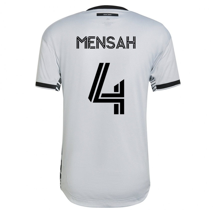 Niño Camiseta Jonathan Mensah #4 Blanco 2ª Equipación 2023/24 La Camisa Perú