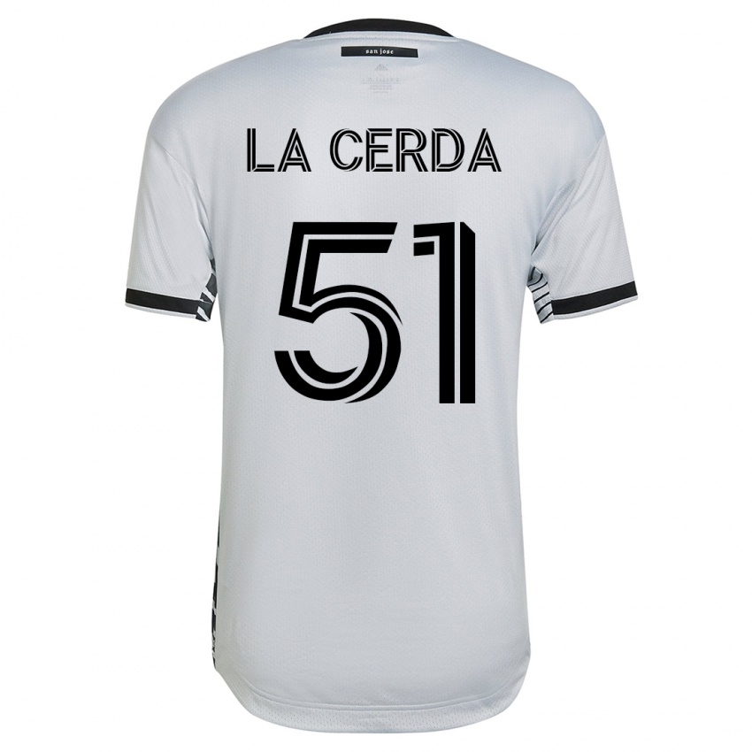 Niño Camiseta Eric De La Cerda #51 Blanco 2ª Equipación 2023/24 La Camisa Perú